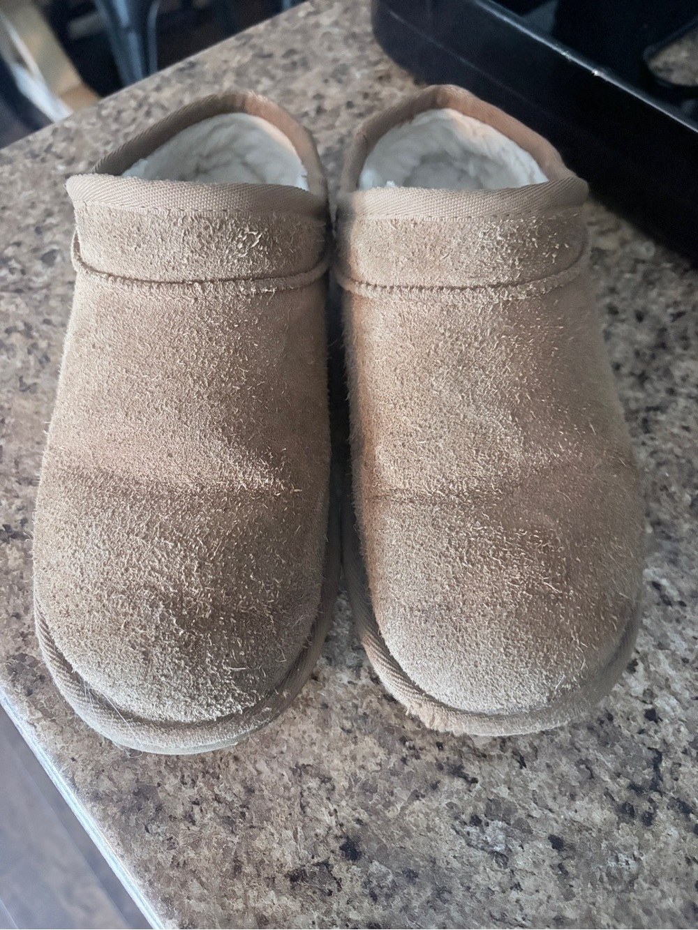 UGG Kids Chestnut Suede Slip-On Clogs